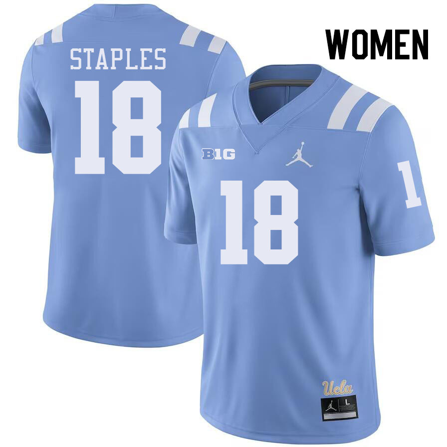 Women #18 Ezavier Staples Big 10 Conference College Football Jerseys Stitched-Power Blue